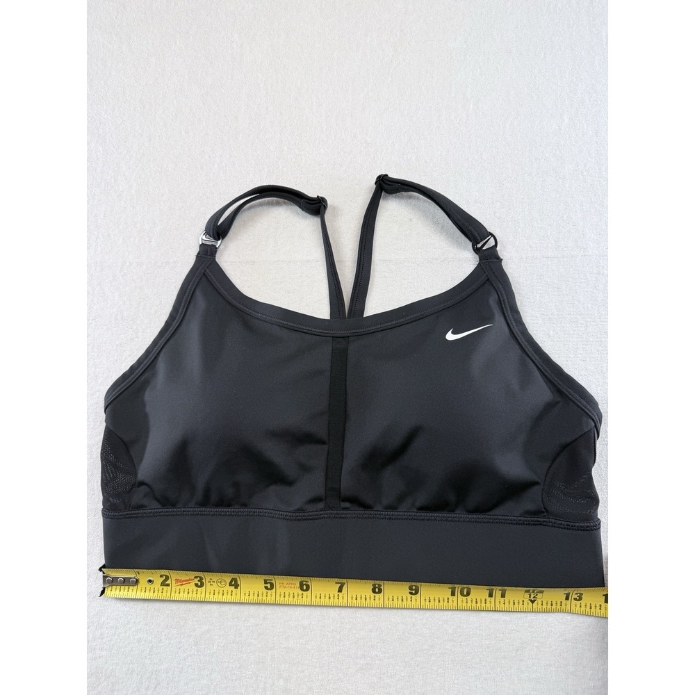 Nike Womens Size L Indy Racerback Light Support Sports Bra Solid Black - Picture 8 of 10